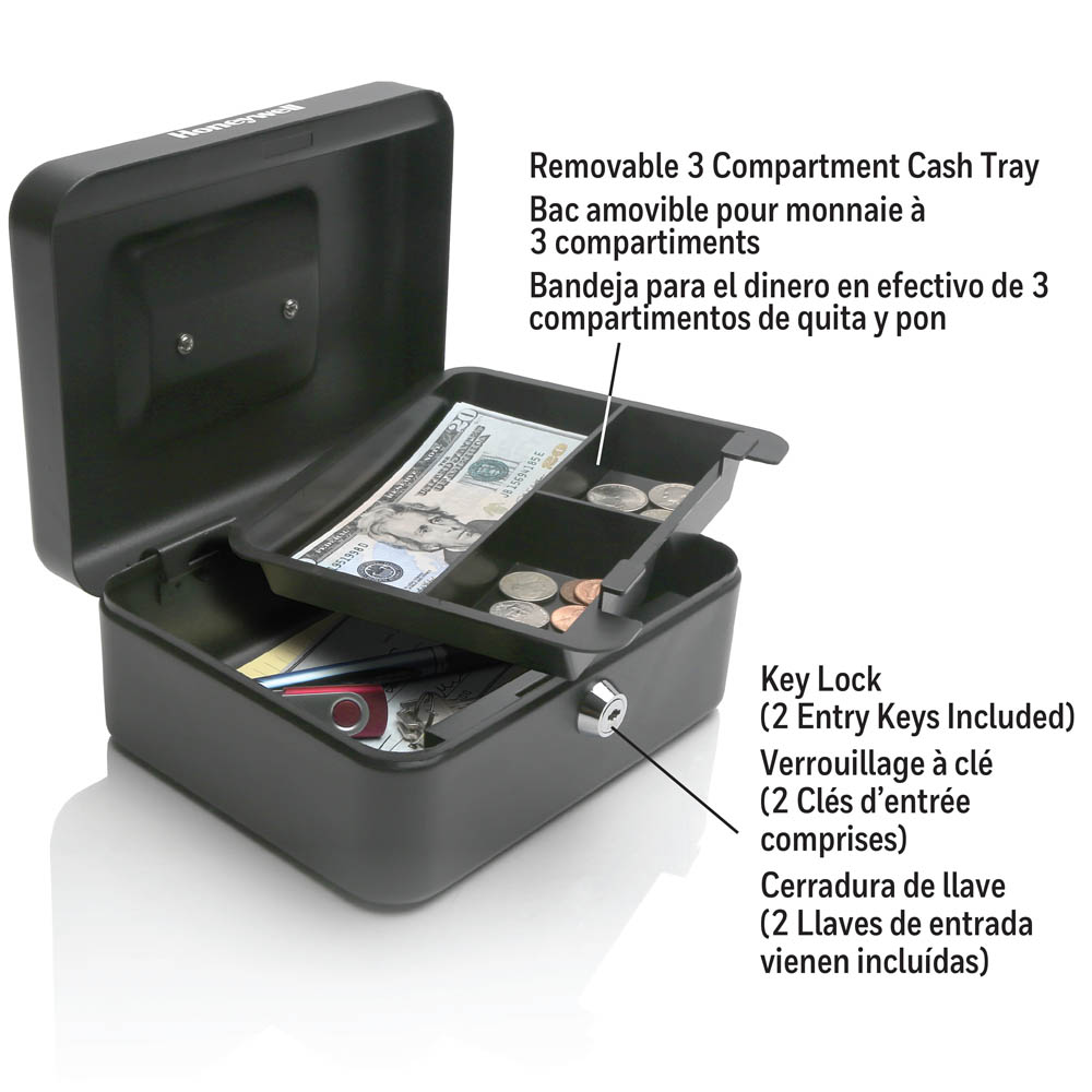 Honeywell 6202 Small Steel Cash Box (1 Bill/3 Coin Slots) - Image 5