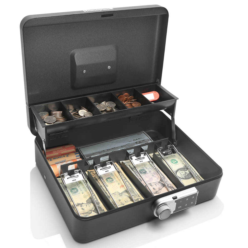 Honeywell 6213DG Digital Tiered Cash Box with Touchpad Lock (4 Bill/5 Coin Slots) - Image 4