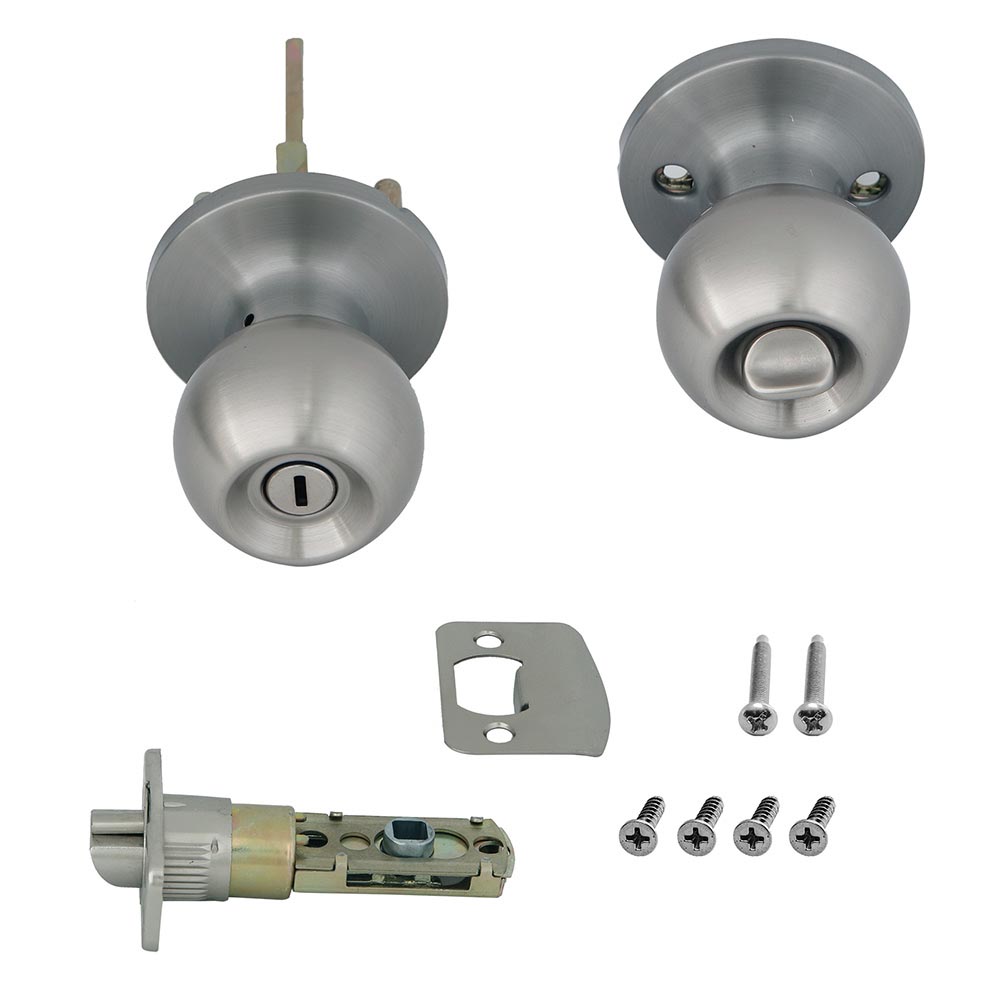 Honeywell Ball Privacy Door Knob, Satin Nickel, 8102302 - Image 3