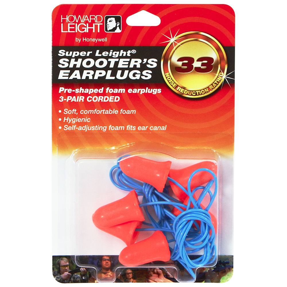 Howard Leight by Honeywell Super Leight Corded Pre-Shaped Single-Use Foam Earplugs, 3 Pairs - R-01180 - Image 2