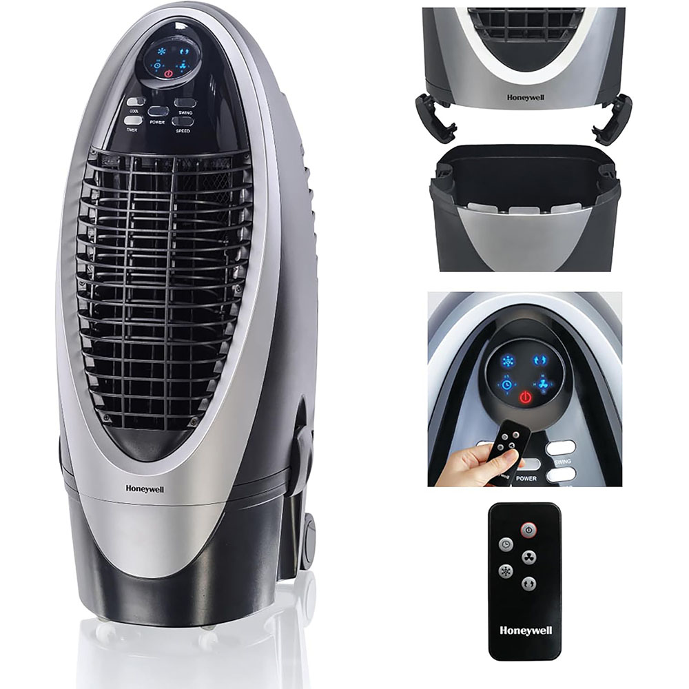 Honeywell CS10XE Evaporative Air Cooler for Indoor Use, 300 CFM - 2.6 Gallon Tank, White-Gray - Image 3