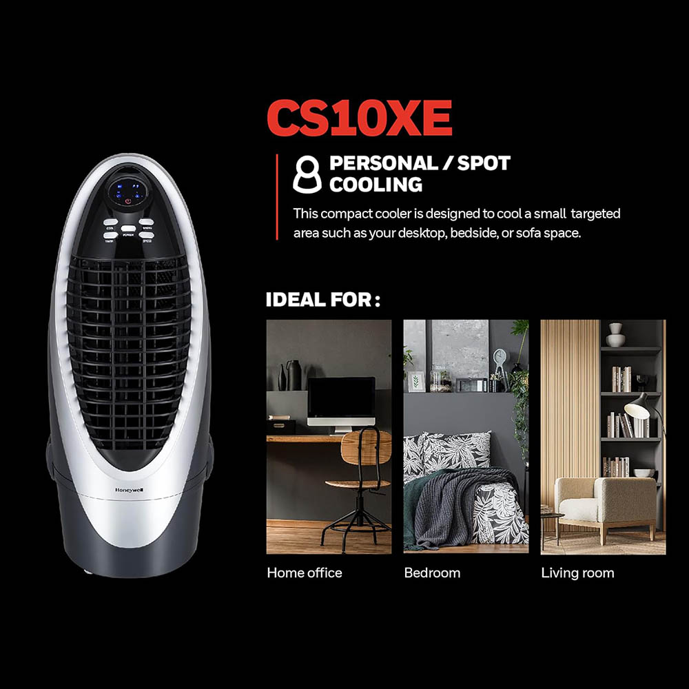 Honeywell CS10XE Evaporative Air Cooler for Indoor Use, 300 CFM - 2.6 Gallon Tank, White-Gray - Image 5