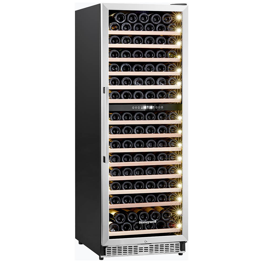 Honeywell 154 Bottle Large Dual Zone Wine Cooler Fridge with Digital Temperature Control, Stainless Steel - H154WCS - Image 6