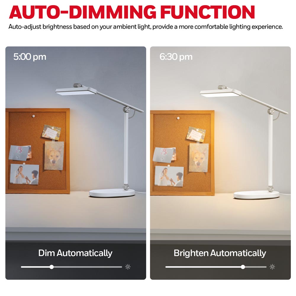 Honeywell Intelligent Dimmable Eye Protection Reading Desk Lamp, H4 Sunturalux, White - HWT-H4W - Image 7