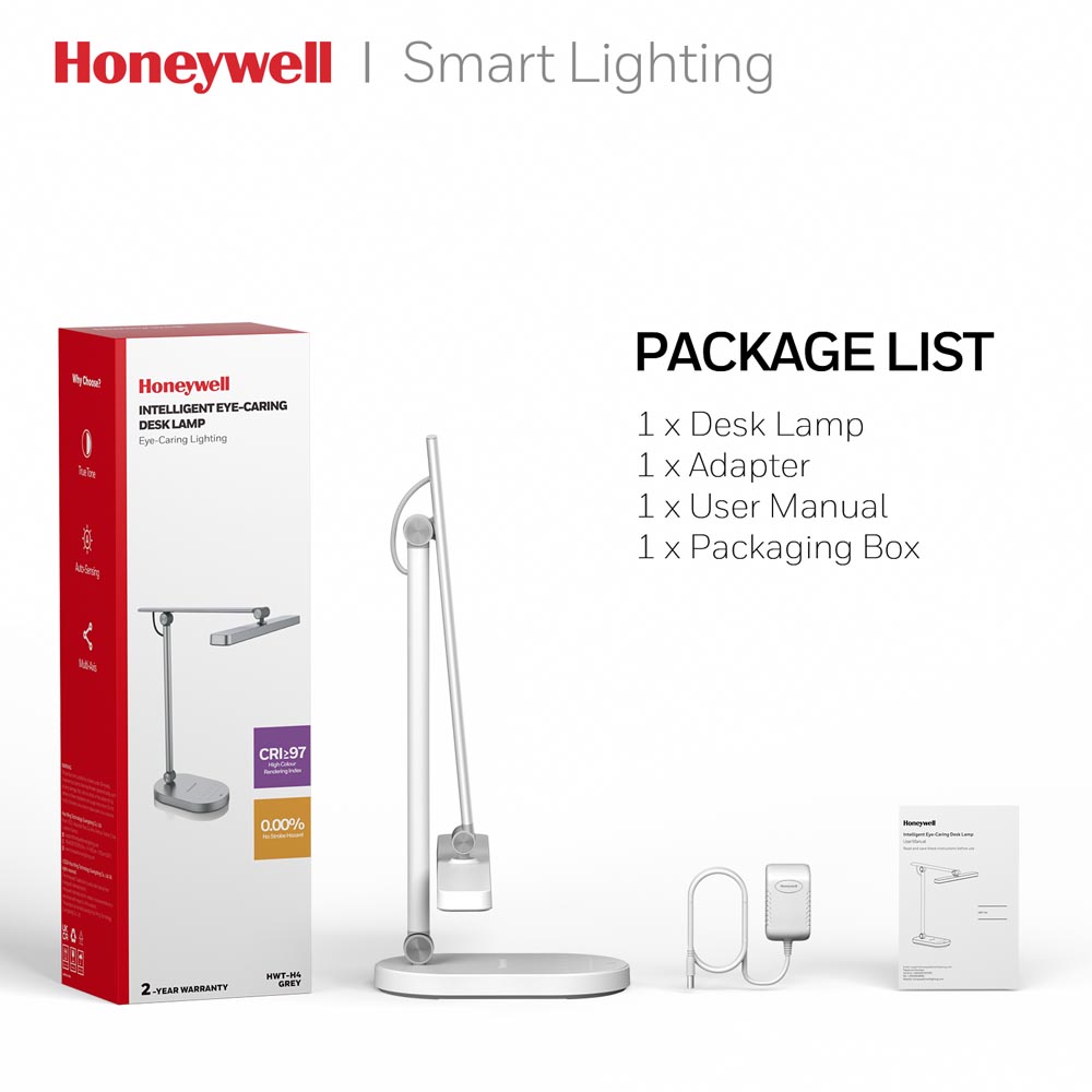 Honeywell Intelligent Dimmable Eye Protection Reading Desk Lamp, H4 Sunturalux, White - HWT-H4W - Image 8
