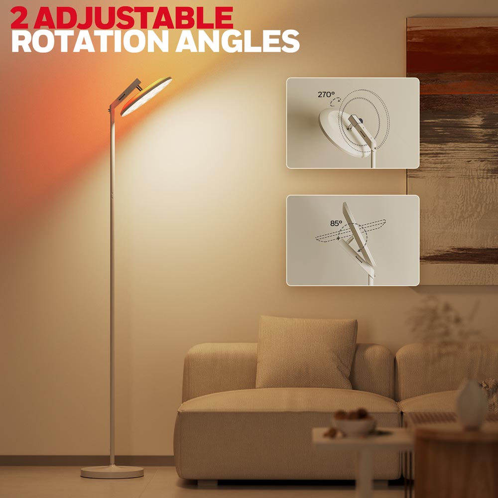 Honeywell F2 Torchiere Tall Standing Ambient Floor Lamp with 6 RGB Color Modes - Image 6