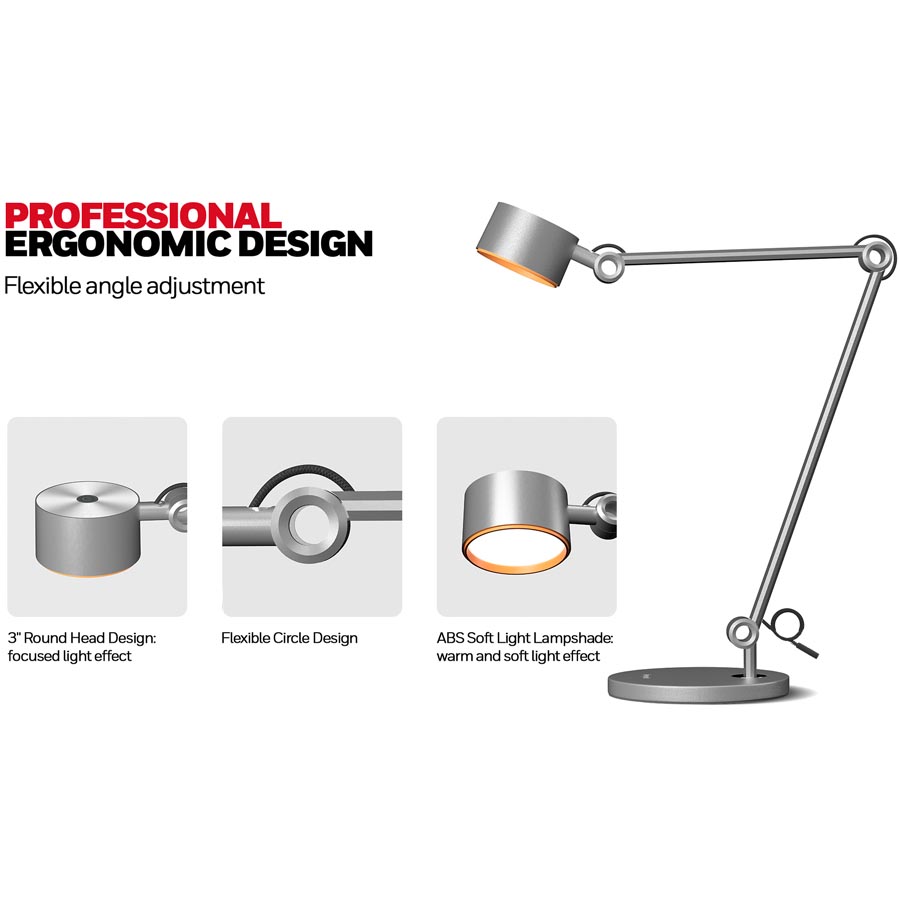 Honeywell LED Adjustable Metal Desk Lamp with Touch Controls and Eye Protection - HWT-01A - Image 9