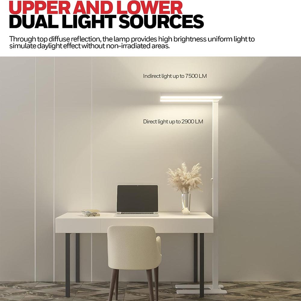 Honeywell Dual Light LED Eye Protection Floor Lamp, Natural Daylight, Modern Industrial Style - HWL-02E Pro - Image 5