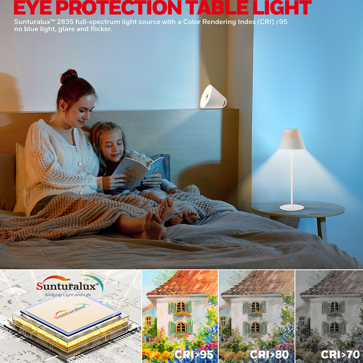 Honeywell Cordless LED Table Lamp with Rechargeable Battery, Color Changing and Touch Controls, White HWT-M1W - Image 6