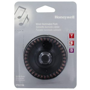Honeywell Home Wired Illuminated Recessed Mount Round Push Button for Door Chime, RPW319A1001/A
