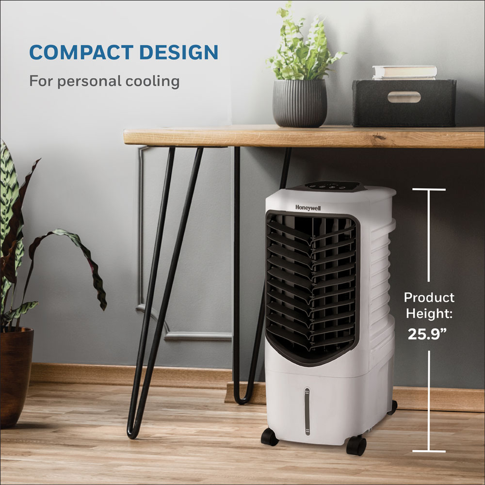 Honeywell TC09PEU Compact Evaporative Tower Air Cooler with Spot Fan and Humidifier, 200 CFM - 2.4 Gallon Tank, White - Image 8