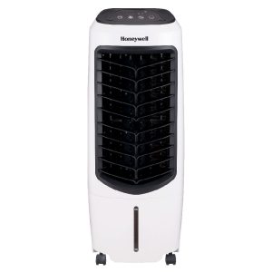 Honeywell TC10PEU Compact Evaporative Tower Air Cooler with Fan and Humidifier, Washable Dust Filter, 194 CFM - 2.6 Gallon Tank, White